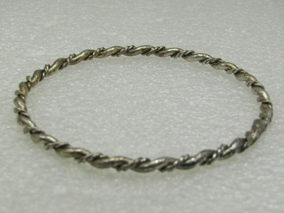 Twisted Bangle Bracelet, 8.5", 3.9mm, 1970'