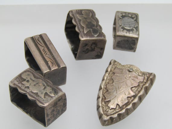 Vintage Sterling Ranger Belt Pieces, Tip and 4 Keepers, Mexico, 32,38 Grams.