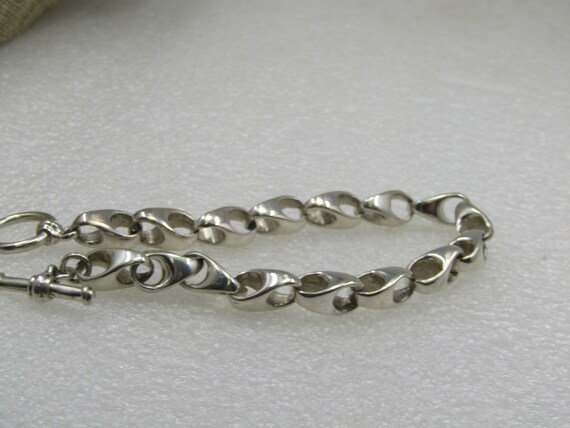 Vintage Men's Heavy Sterling Silver Bracelet, 9.5" - image 3
