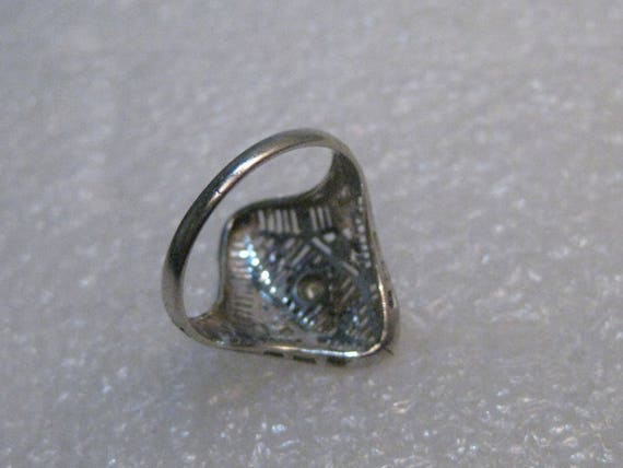 Vintage Art Deco 14kt Filigree Diamond Ring, Size… - image 5