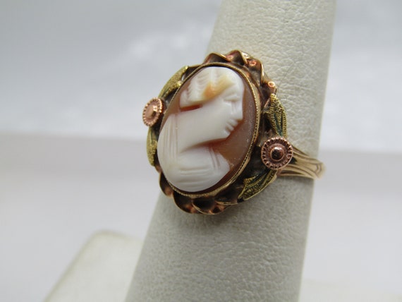 Vintage 10kt Cameo Ring, Sz. 6.25, 1920's-1930's