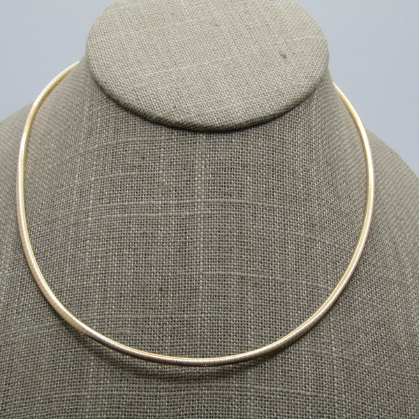 Vintage 14kt Reversible Omega Necklace, 16", 2.5mm, Signed RCI, 1980's