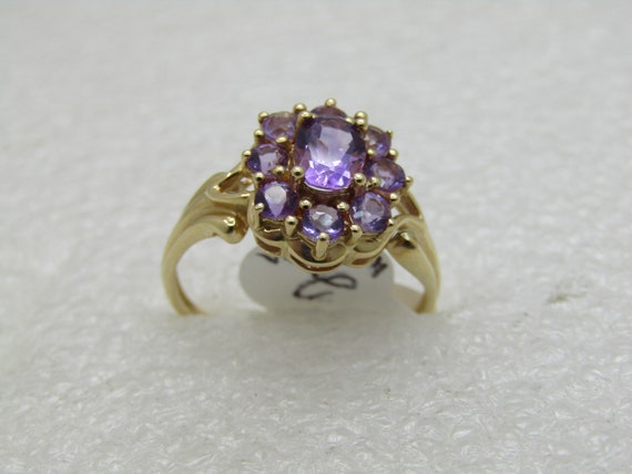 14kt Amethyst Halo Ring, Sz. 10.5, 1+ TCW