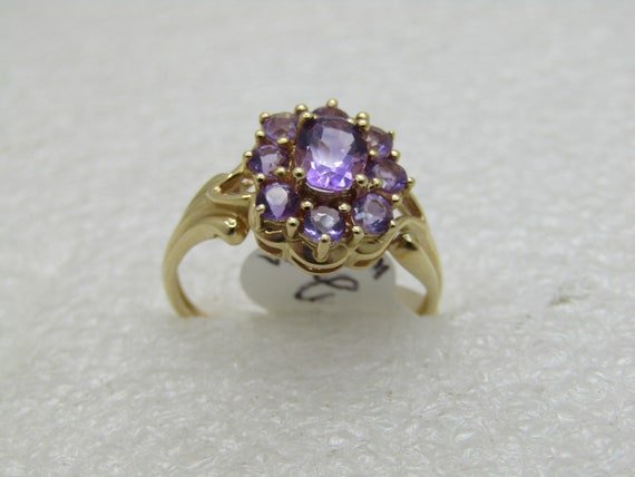 14kt Amethyst Halo Ring, Sz. 10.5, 1+ TCW