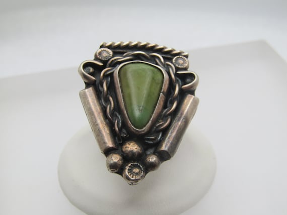 Vintage Sterling Southwestern Turquoise Ring, Sz. 6,  1950's-1960's