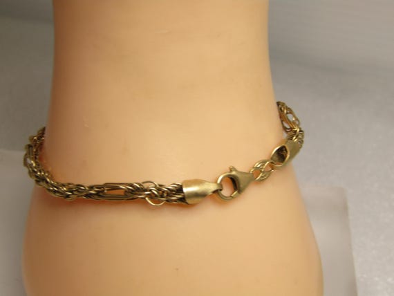 Vintage 14kt Yellow Gold Bracelet, 7.5", Unisex, 1980's.  Peru.