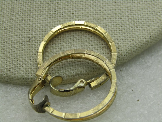 Vintage Lewis Segal Double Hoop Clip Earrings, 1960's, 1" Gold Tone