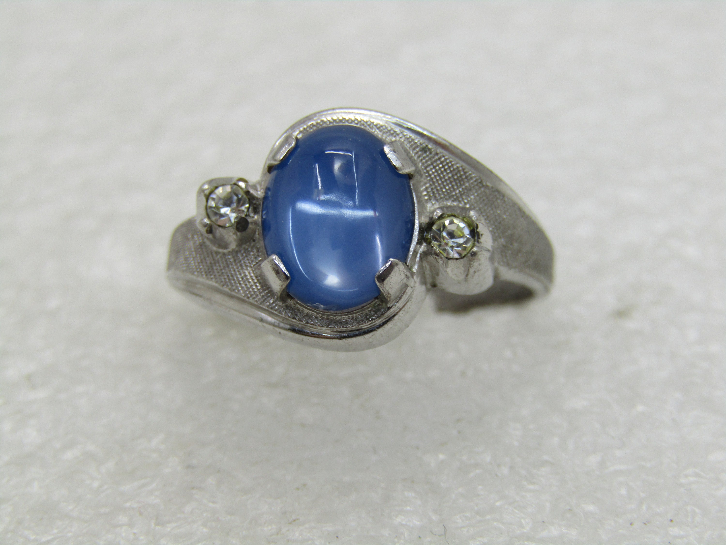 Vintage Sterling Faux Blue Moonstone Men's Ring Sz. 10.5 - Etsy