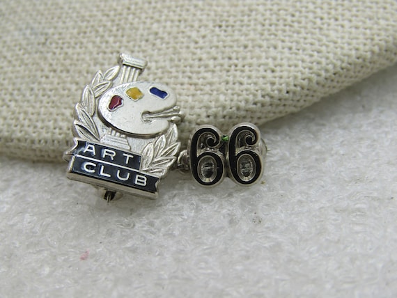 Vintage Sterling Silver Art Club '66 Pin, signed Balo