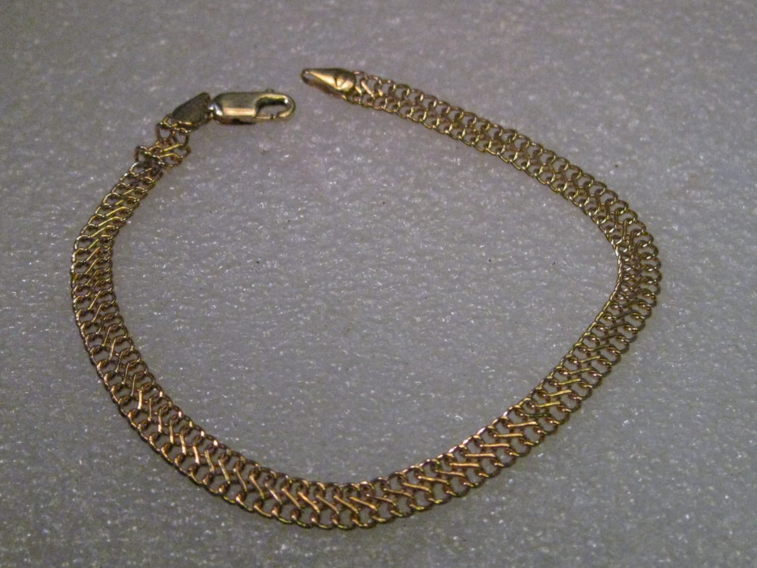 Vintage 14kt Gold 6mm Mesh Link Bracelet 8 Milor Italy. Unisix