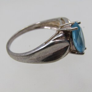 Vintage Sterling Blue Topaz Ring, Sz. 10.5, Signed HAN image 5