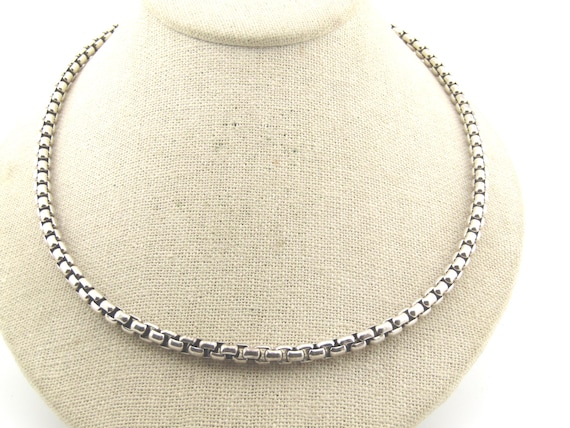 Vintage Sterling John Hardy Long Box Chain Necklace, Signed JAI, 20" , 5.2mm, 60.66 Grams
