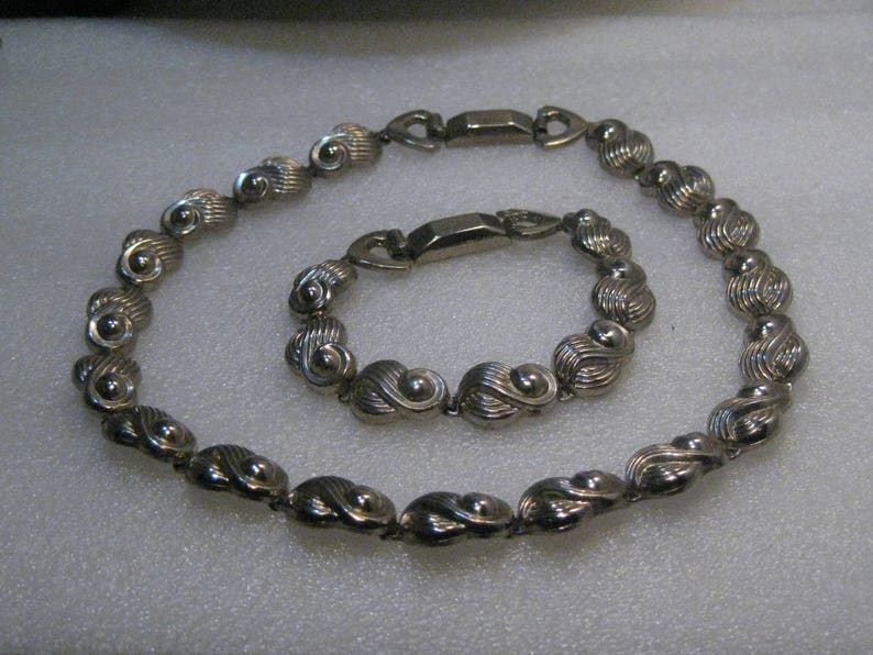 Vintage Jaycraft Necklace /& Bracelet Set 14.57 Silver Tone 1940/'s
