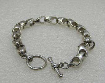 Vintage Men's Heavy Sterling Silver Bracelet, 9.5"