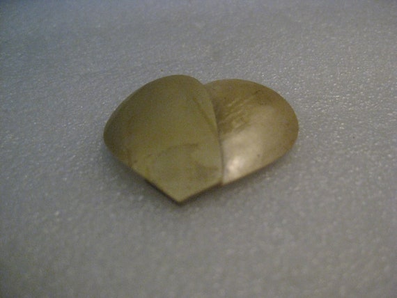 Vintage Celluloid Heart Brooch, Pearly Tan, 1930'… - image 6