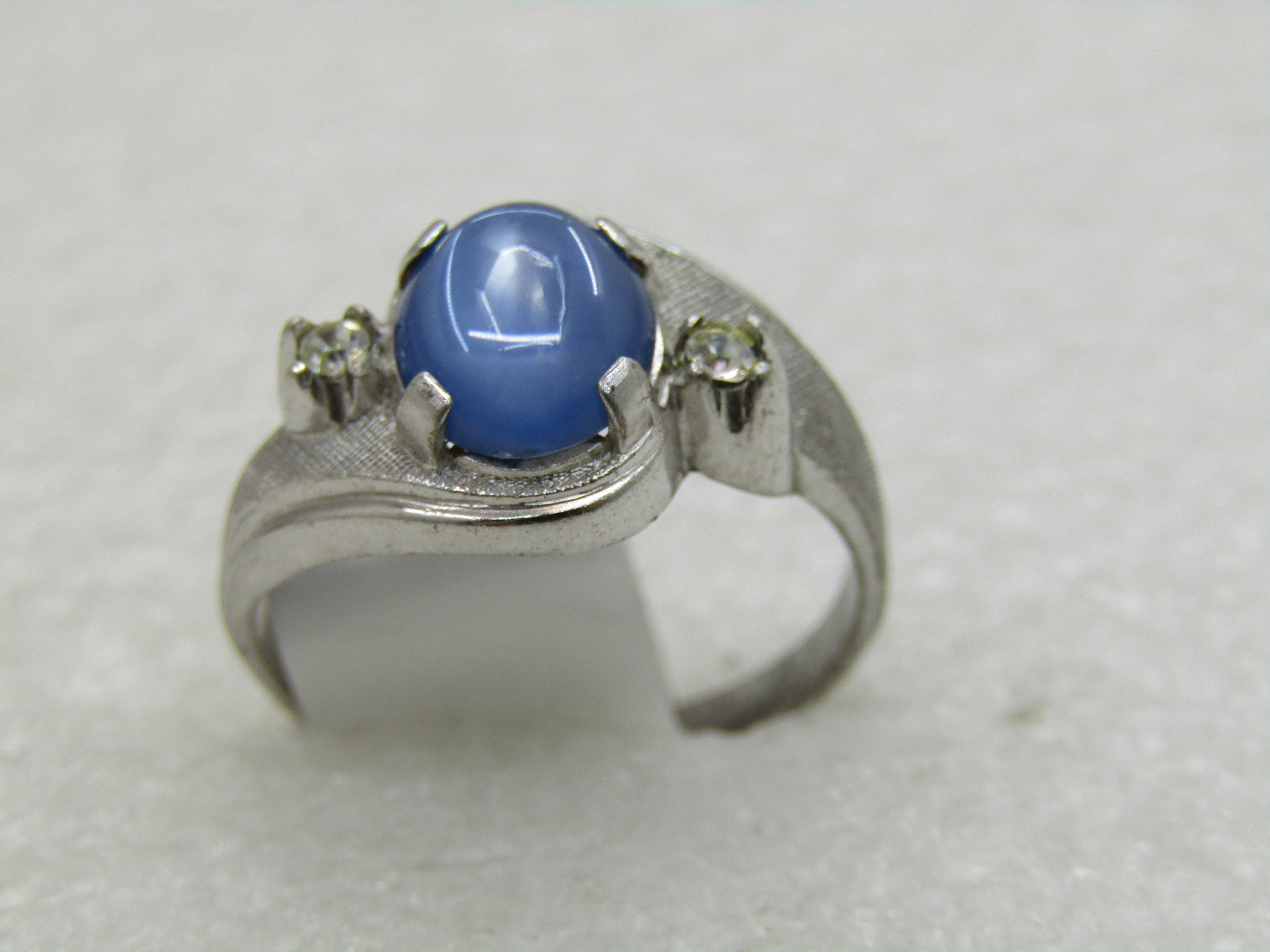 Vintage Sterling Faux Blue Moonstone Men's Ring Sz. 10.5 - Etsy