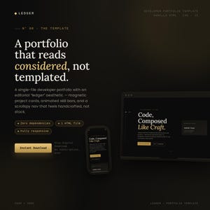 Developer Portfolio Template | Modern CV, Resume Showcase (Digital Download)