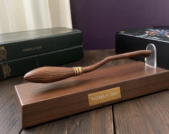 Magnetic Floating Pen Display, Vintage Desk Decor, Bookshelf Decoration, Unique Office Accessory, Wooden Gift