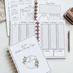 2026 2027 Academic Planner Inserts, Happy Planner Classic Printable, Weekly Vertical Hourly Agenda, Monthly Calendar Template Digital PDF
