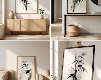Japanese poetic sumi-e ink.