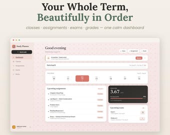 Digital Student Planner | Class, Assignment, Exam Tracker (Offline App)