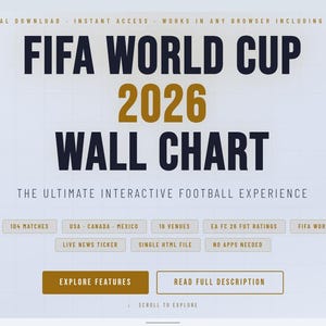 FIFA World Cup 2026 Interactive Wall Chart (Digital Download)
