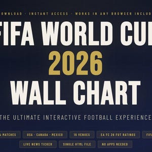 FIFA World Cup 2026 Wall Chart - One self-contained interactive HTML file with poster print capability