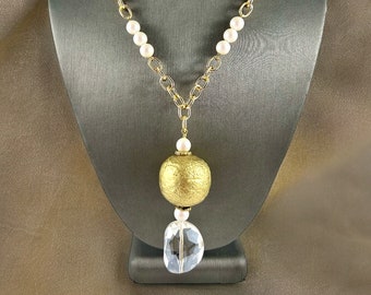 Swarovski Crytals & Pearls on Golden Chain