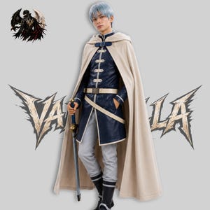 Himmel Frieren Beyond Cosplay Ledermantel mit Kapuze | Handgefertigte Anime-Fantasy-Jacke für Damen und Herren, Comic-Con-Kostüm
