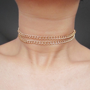 Double chain choker - Gold