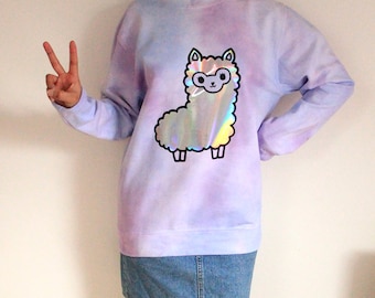 Super cute galaxy tie dye alpaca jumper - Kawaii Pastel
