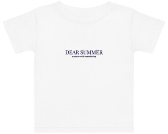 ディアサマー刺繍入りベビーTシャツ｜ブティックサマーベビーシャツ｜沿岸風キッズ服｜ディアレオン