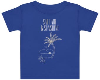 Salt Air & Sunshine Baby Tee | Beach Baby Shirt | Coastal Kids Clothing | DearLeon