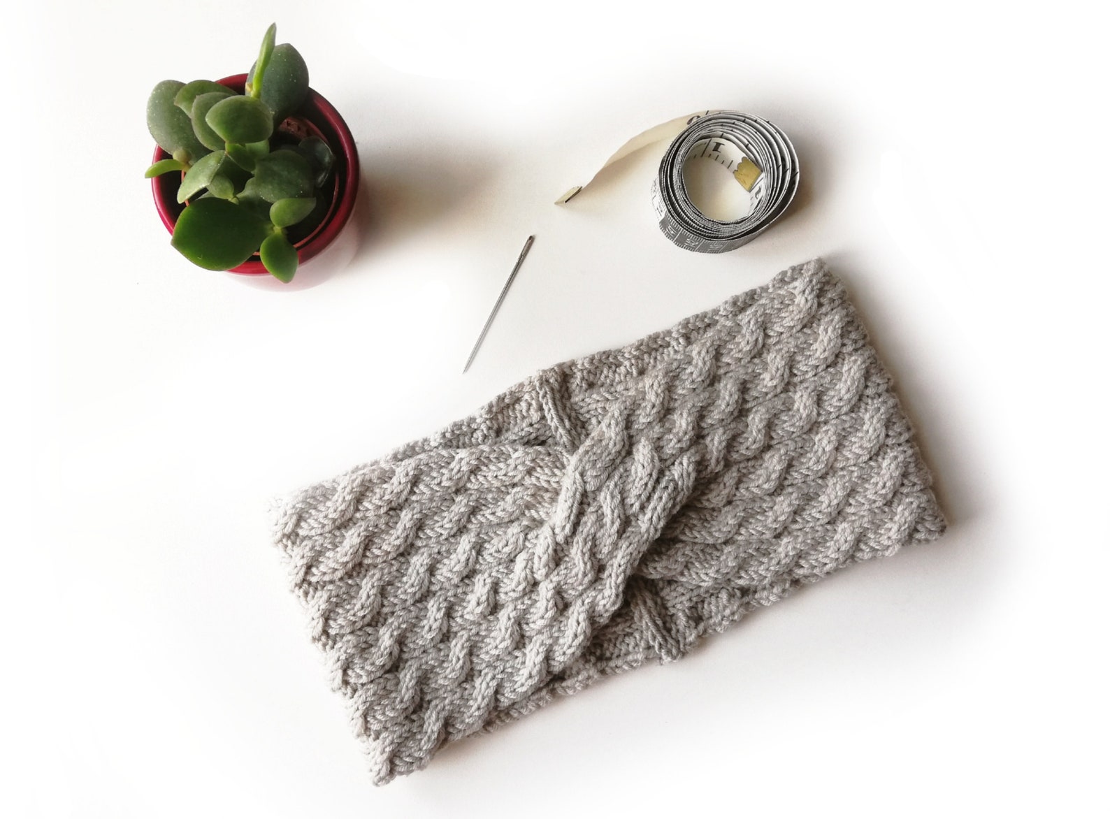 Knit headband women white knit headband head wrap accessory Etsy