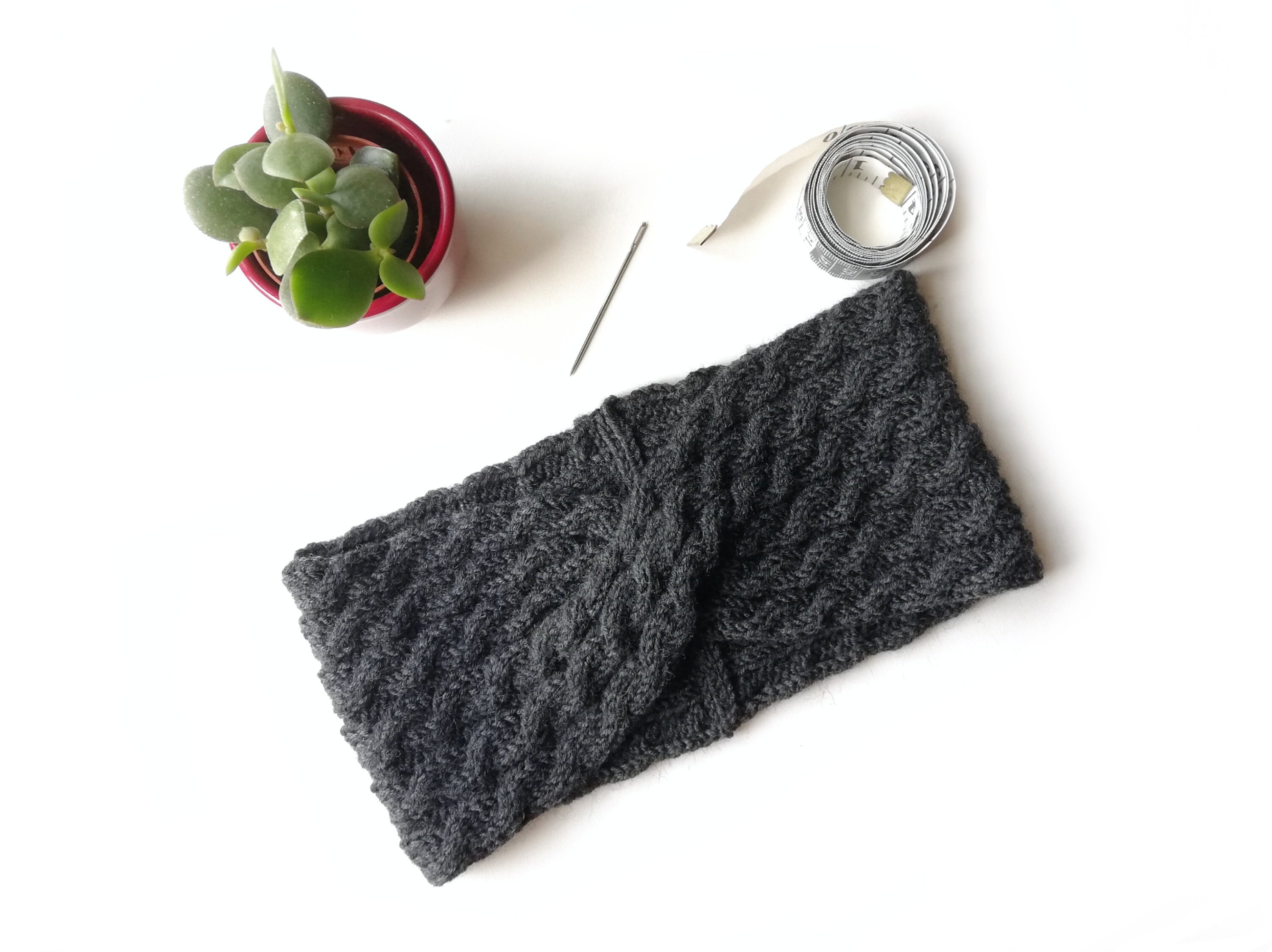 Knit headband women white knit headband head wrap accessory Etsy