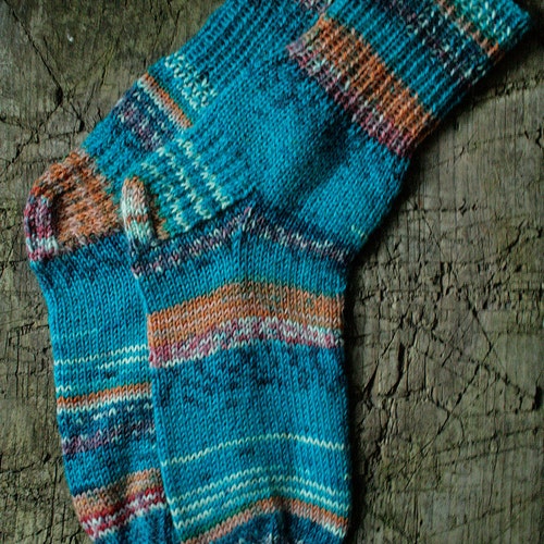 Turquoise Wool Knit Socks, Hand Knit Women's