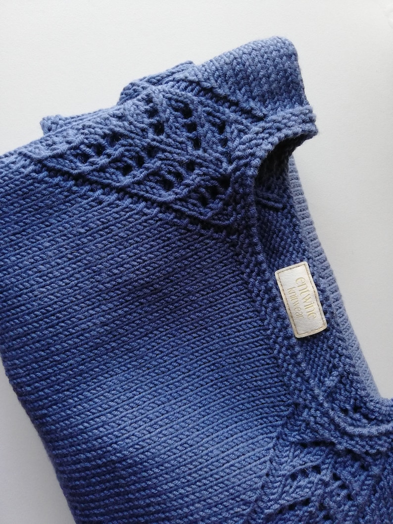 Knitted Jumper for Women, Hand Knit Sweater. hand knitted merino wool sweater Denim Blue