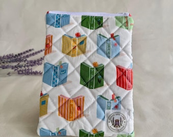 Quilted Kindle Sleeve | Organic Cotton E-Reader Case, Padded Book Cover