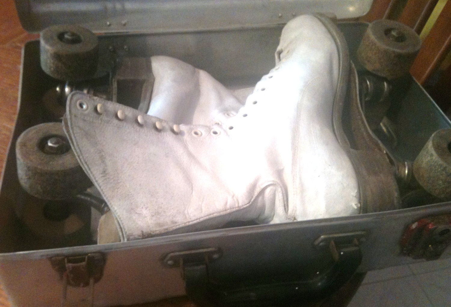 Vintage Roller Skates & Metal Case Etsy