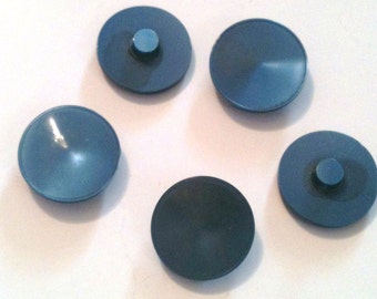 Blue plastic buttons