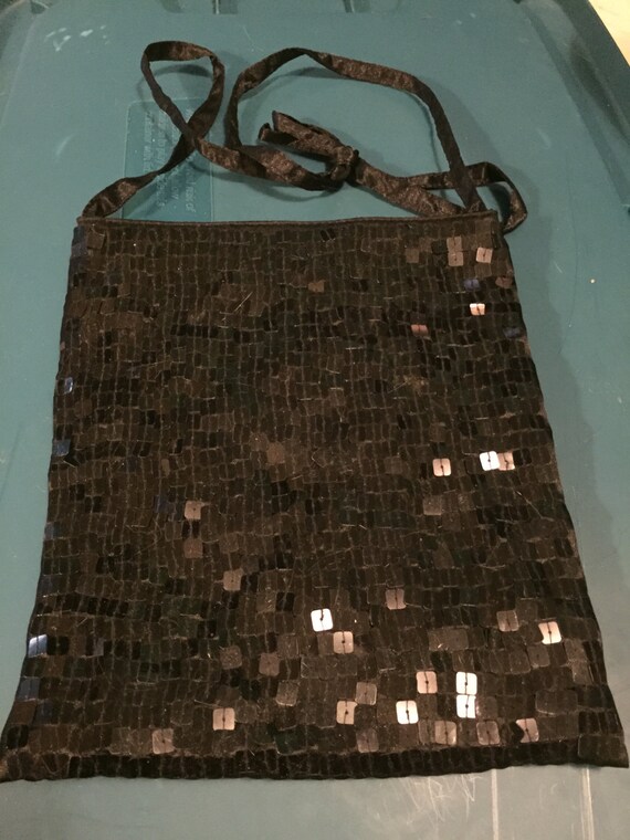 Black Sequined Disco Bag - image 1