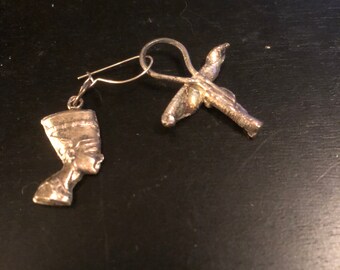 Silver Ankh and Queen Nefertiti Charms