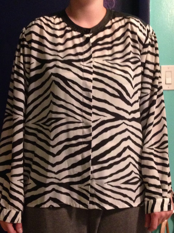Zebra Striped Blouse - image 1