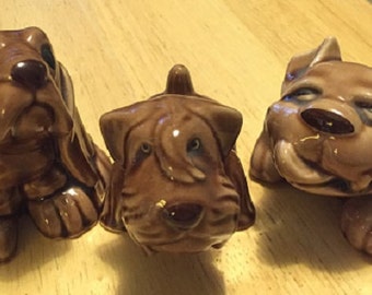 3 Dog Set - Ceramic Figures