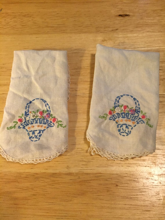 Hand Embroidered Antique Handkerchiefs - 2