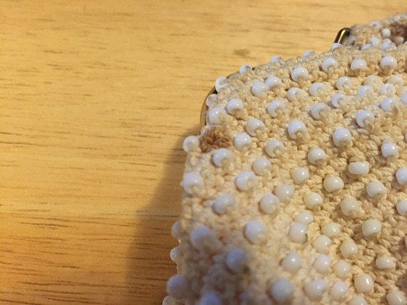 White Beaded Clutch/Strap Evening Bag - image 4