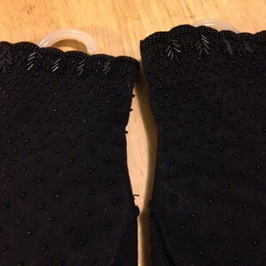 Black Beaded Gloves Over the Wrist image 3