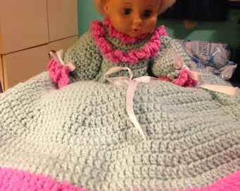 Money Doll with Hand Crocheted Dress & Hat