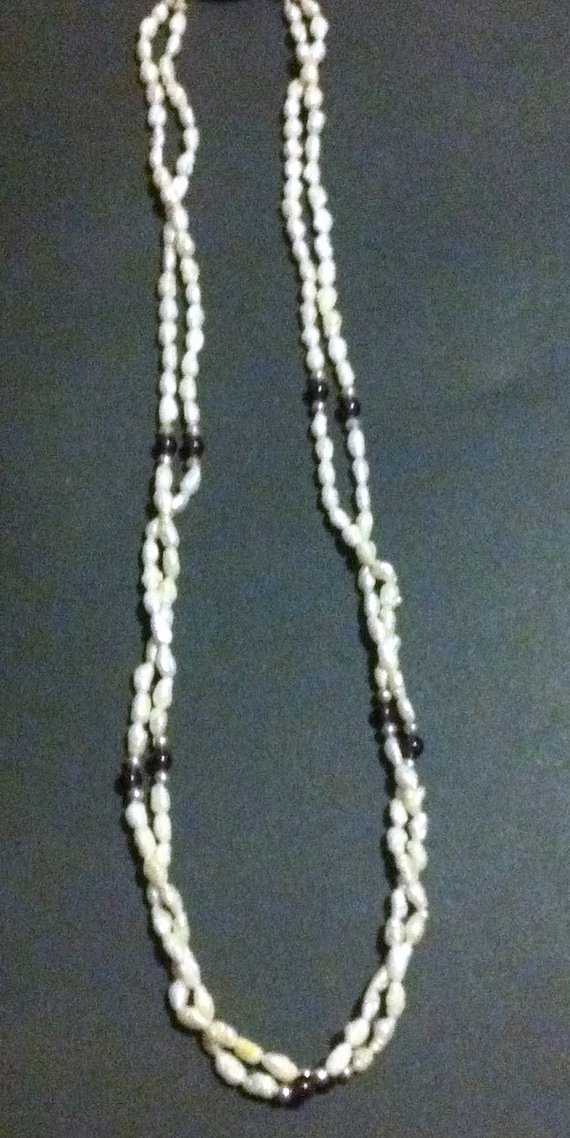 Black Keshi Pearl Double Strand Necklace main image 1