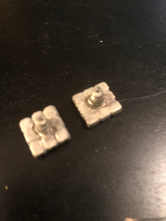 Multicolor Rhinestone Square Earrings - image 2